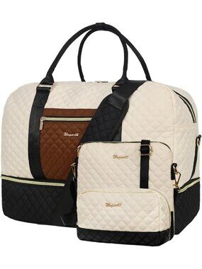 3PCS Large Weekender Bags for Women - Stylish Overnight Tote Set in Black